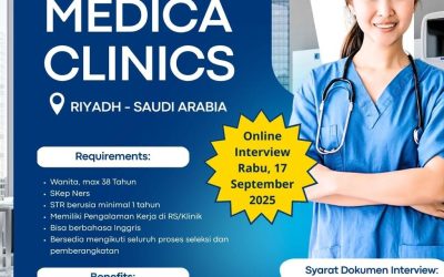 Lowongan Pekerjaan Perawat di Medica Clinics Saudi Arabia: Jadwal Interview 17 September 2025