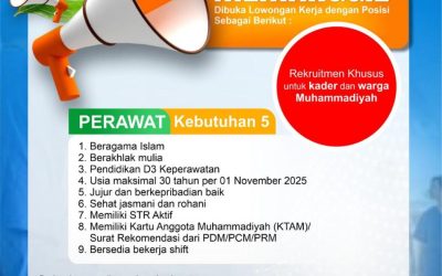 Lowongan Pekerjaan Perawat di RS PKU Muhammadiyah Temanggung: Batas Lamaran diterima 28-30 Oktober 2025