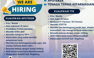 Lowongan Pekerjaan Farmasi di RSU Aisyiyah Muntilan Kabupaten Magelang: Batas Lamaran diterima 12 – 16 Januari 2026