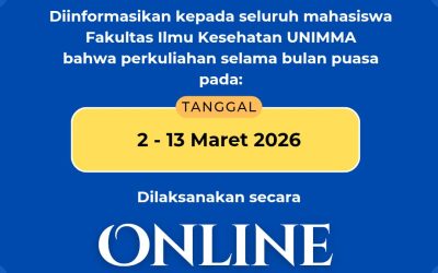 Perkuliahan Semester Genap Dilaksanakan Dengan Media ONLINE (Hanya di Tanggal 2 Maret – 13 Maret)