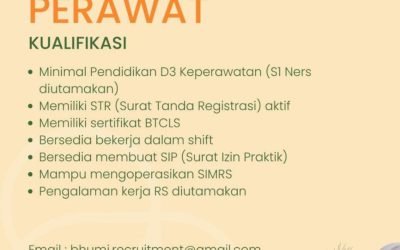 Lowongan Pekerjaan Perawat di Klinik Bhumi Mertoyudan Magelang: Batas Lamaran Diterima Tanggal 15 April 2026