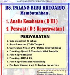Lowongan RS Palang Biru Kutoarjo 2022
