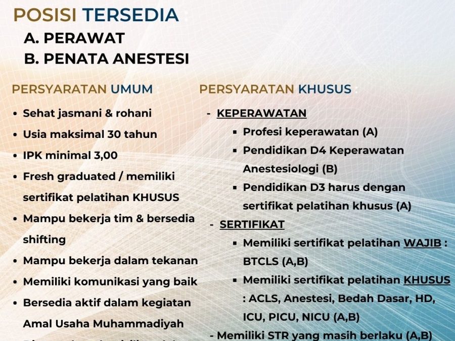 Lowongan Kerja Perawat di RSU Aisyiyah Muntilan: Batas Waktu 15 November 2024