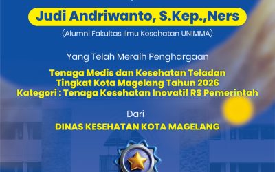 Judi Andriwanto, S.Kep, Ners: Alumni Prodi Ilmu Keperawatan Mendapatkan Penghargaan Dari Dinkes Kota Magelang